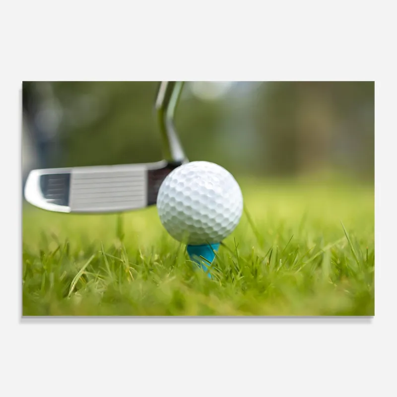 Ausverkauf Glasbild Golf Ball Tee