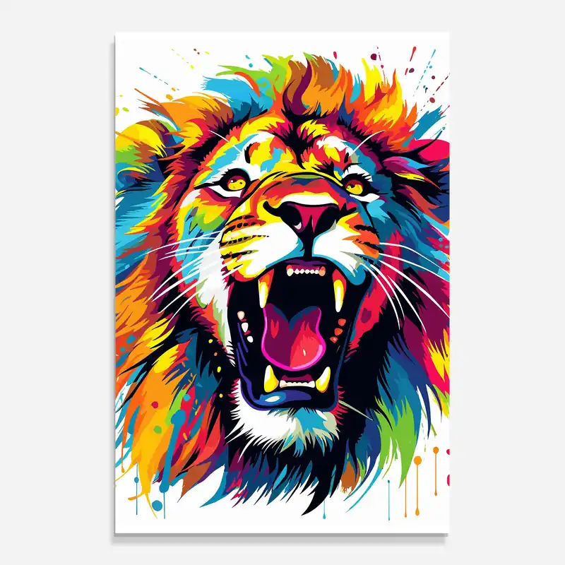 Glasbild Angry Lion Mix Letzte Chance