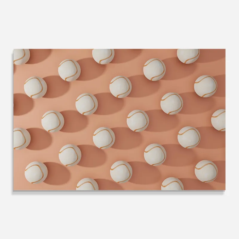 Neu Im Sortiment Glasbild Baseball Ball Pattern