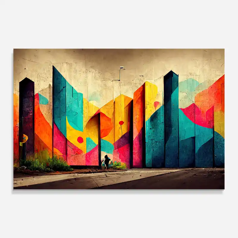 Aktuell Glasbild Abstract City Color