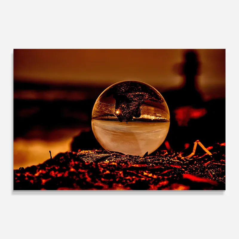 Abverkauf Glasbild Fire Glass Ball