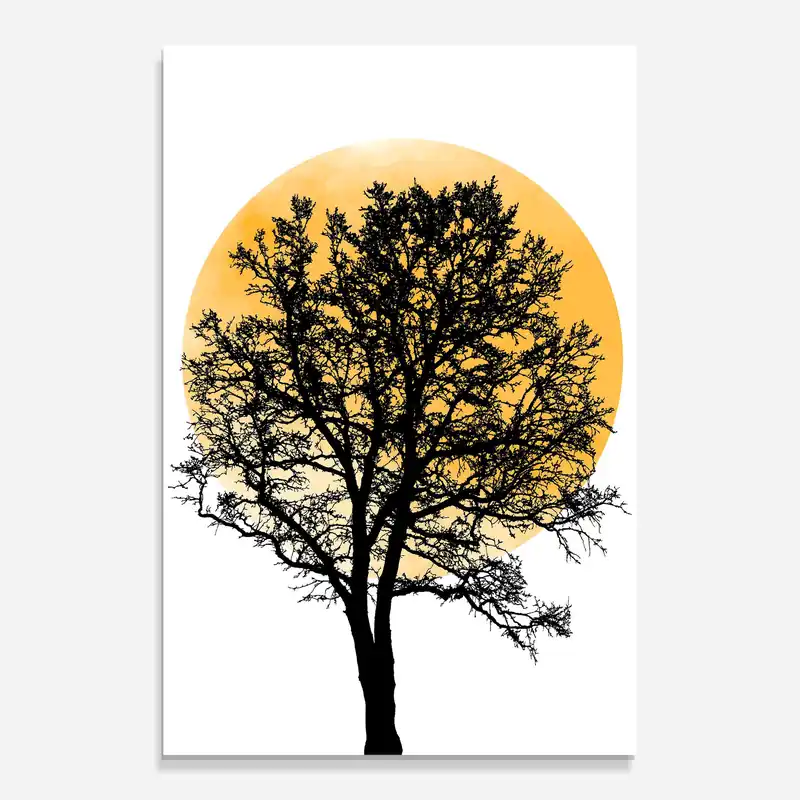 Online Kaufen Glasbild Orange Sun 01