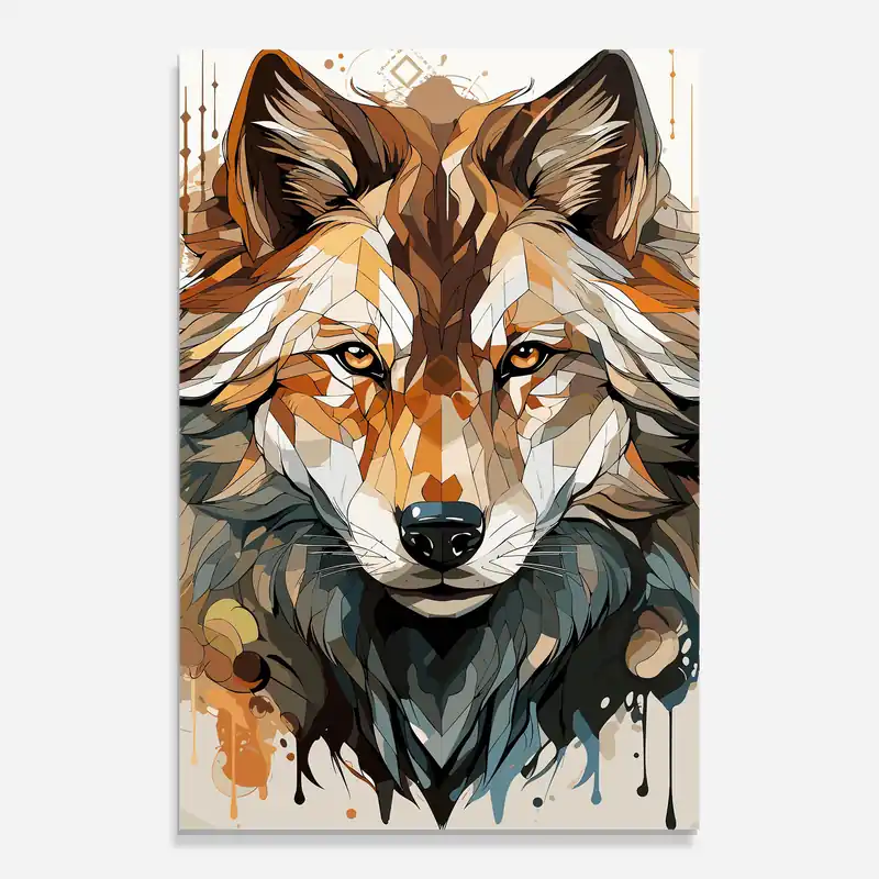 Glasbild Pretty Orange Wolf Highlight