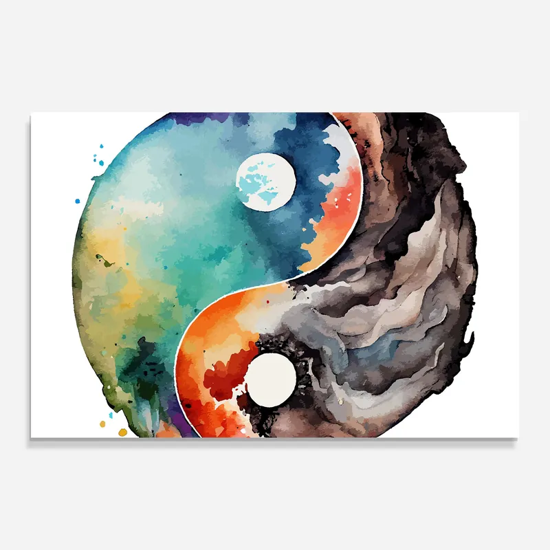 Glasbild Earth Yinyang Art Sonderaktion