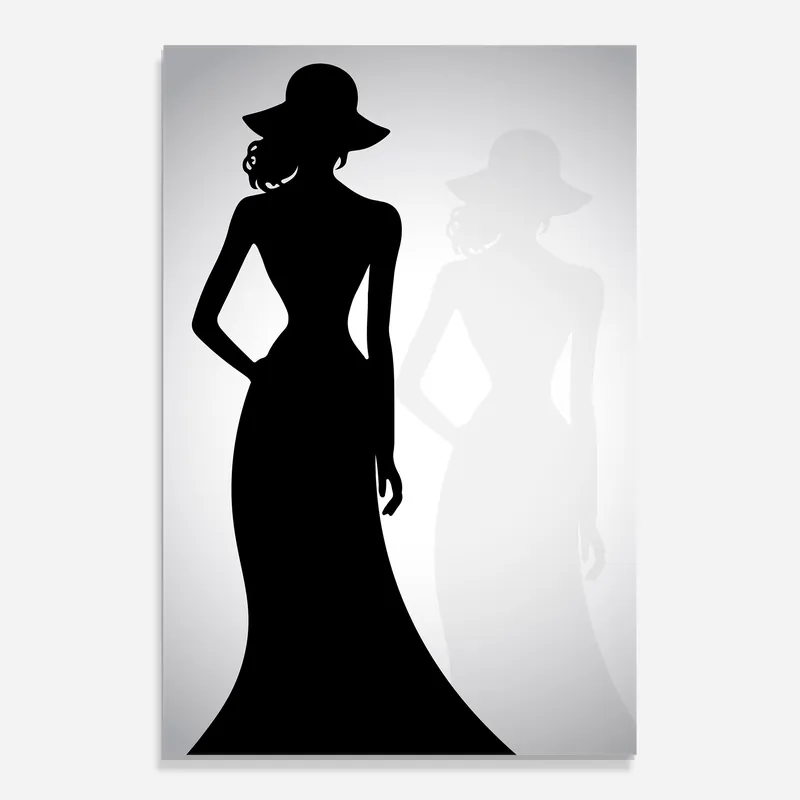 Glasbild Silhouette Lady Neue Kollektion