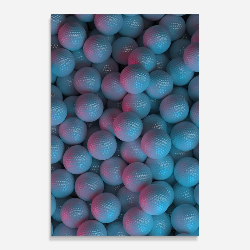 Sichere Zahlung Glasbild Blue Light Golf Ball
