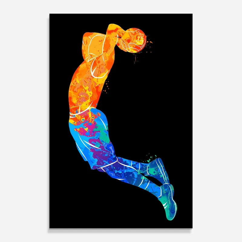 Markenware Glasbild Blue Orange Basket