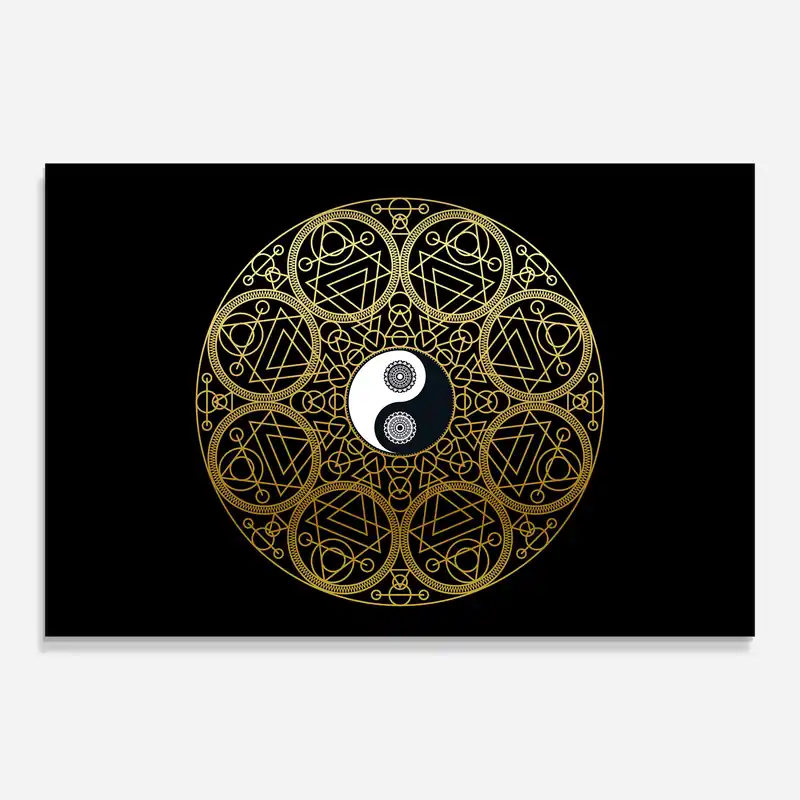 Glasbild Meditation Mandala Expressversand