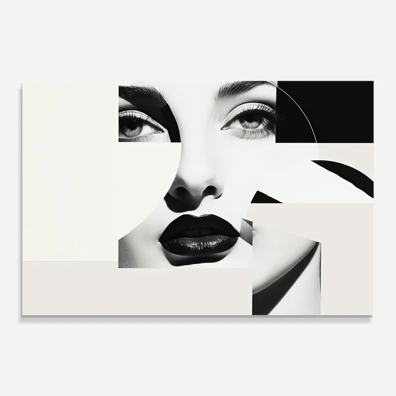 Knallerangebot Glasbild Woman Grey Collage