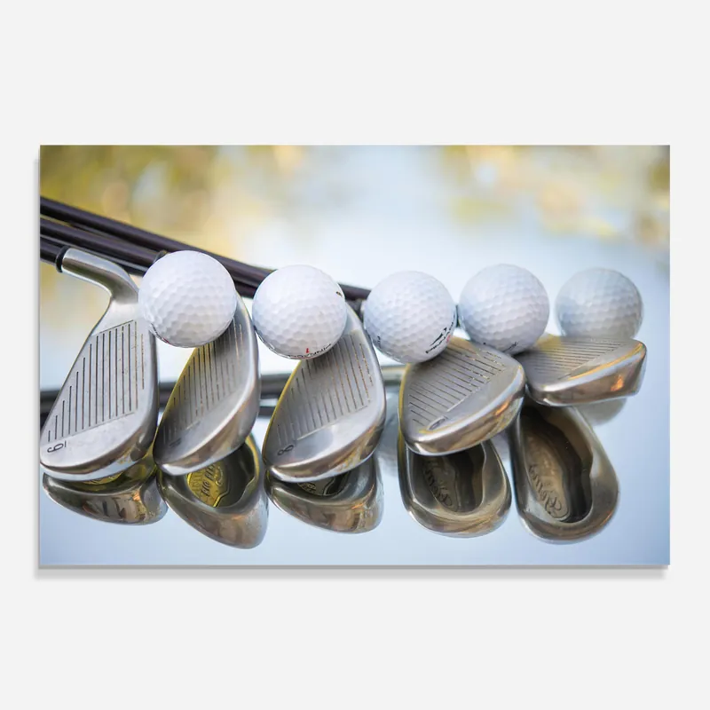 Glasbild Golf Set Saisonangebot