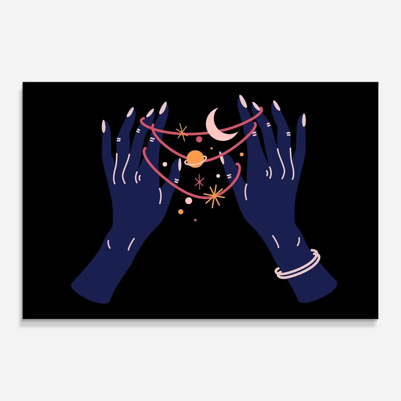 Glasbild Pretty Hands Witch Wochenendangebot