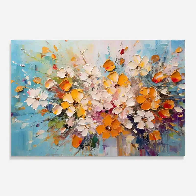 Abverkauf Glasbild Pretty Flowers On Blue