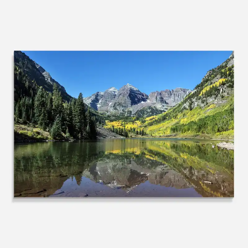 Jetzt Kaufen Glasbild Lake Green Mountain