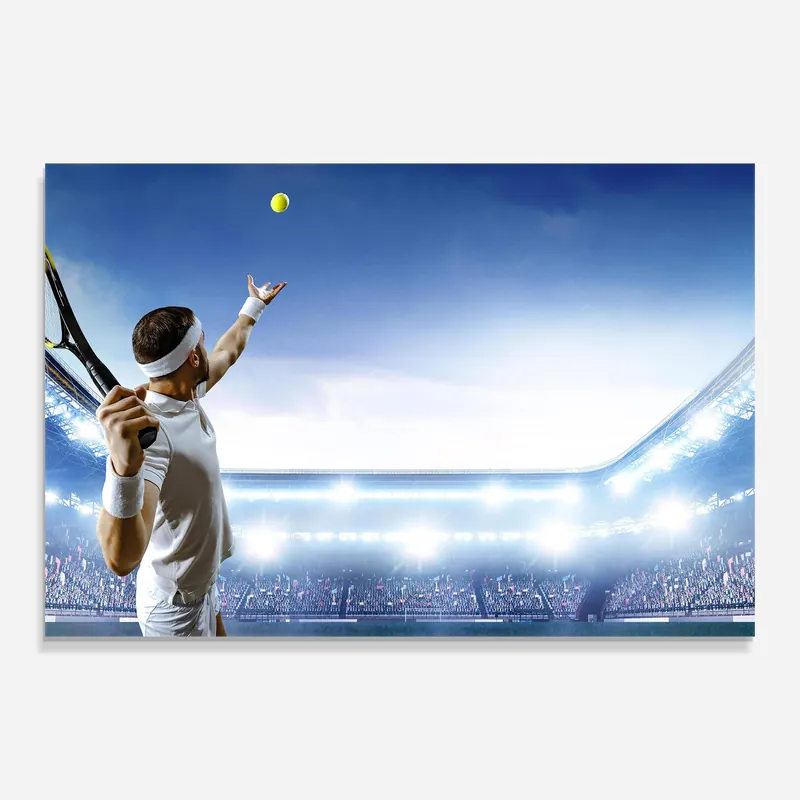 Glasbild Stadium Tennis Player Versand Am Gleichen Tag