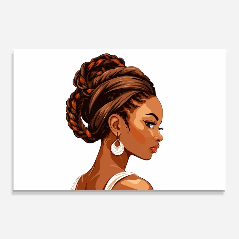 Echt Glasbild Pretty African Lady
