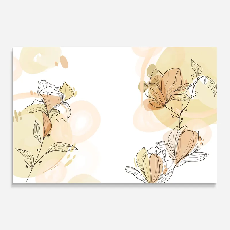 Kostenloser Versand Glasbild Orange Flower Line