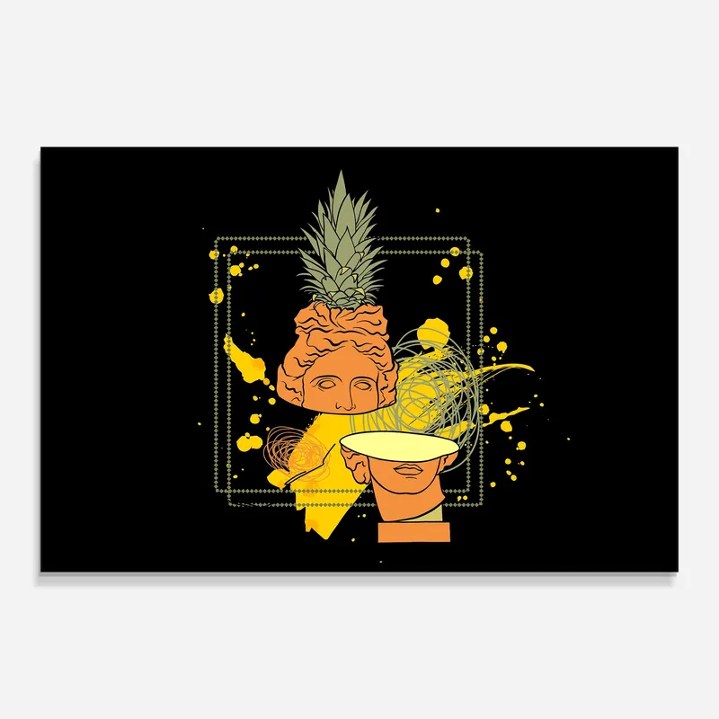 Wochenendangebot Glasbild Pineapple Yellow Splash