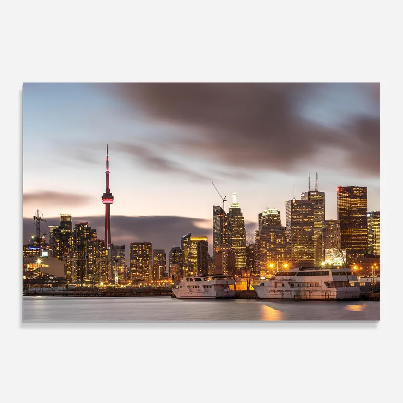 Glasbild Gold Light City Kracherpreis