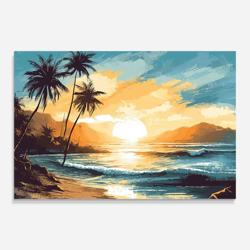 Wochenendangebot Glasbild Sunrise Beach View