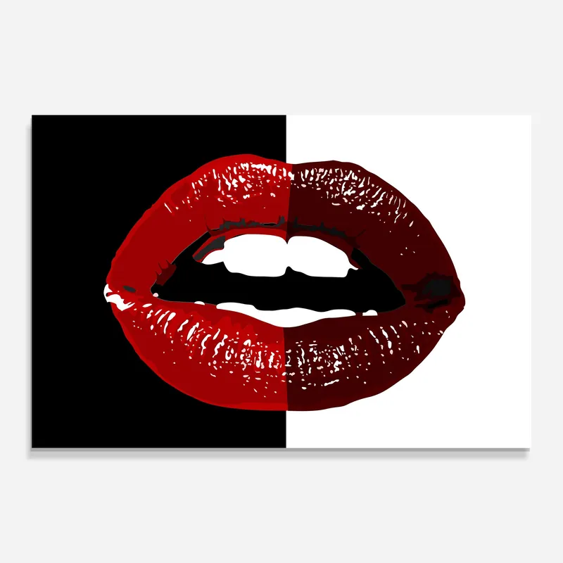 Aktuell Glasbild Red Shade Lips