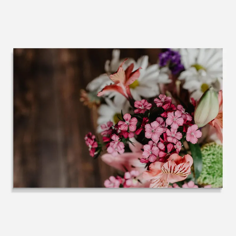 Aktuell Glasbild Small Flowers Bouquet