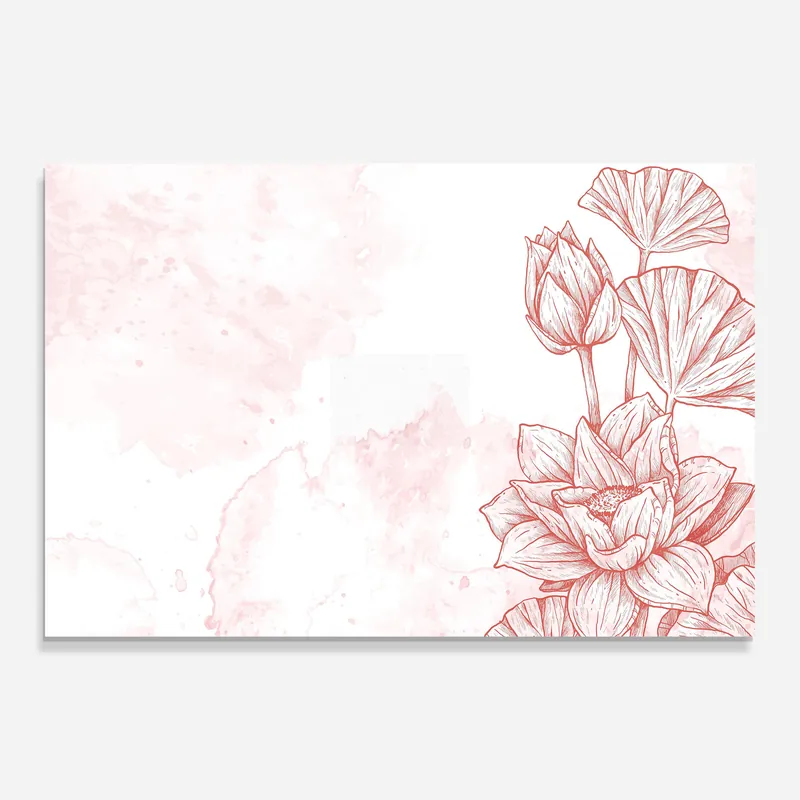 Aktuell Glasbild Red Line Flower