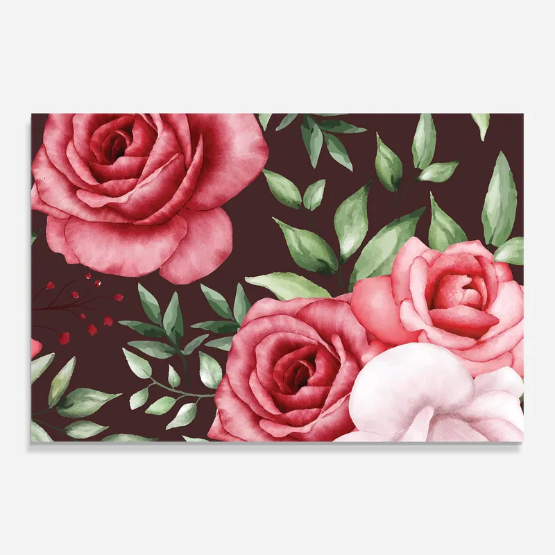 Glasbild Watercolor Roses Sonderangebot