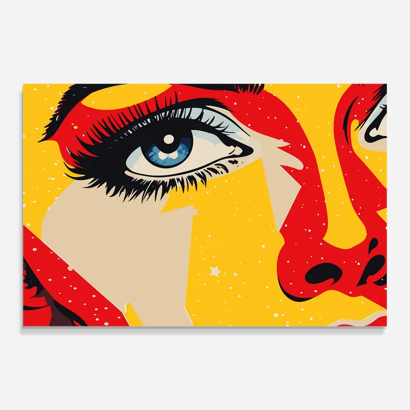 Billig Glasbild Blue Pop Eye