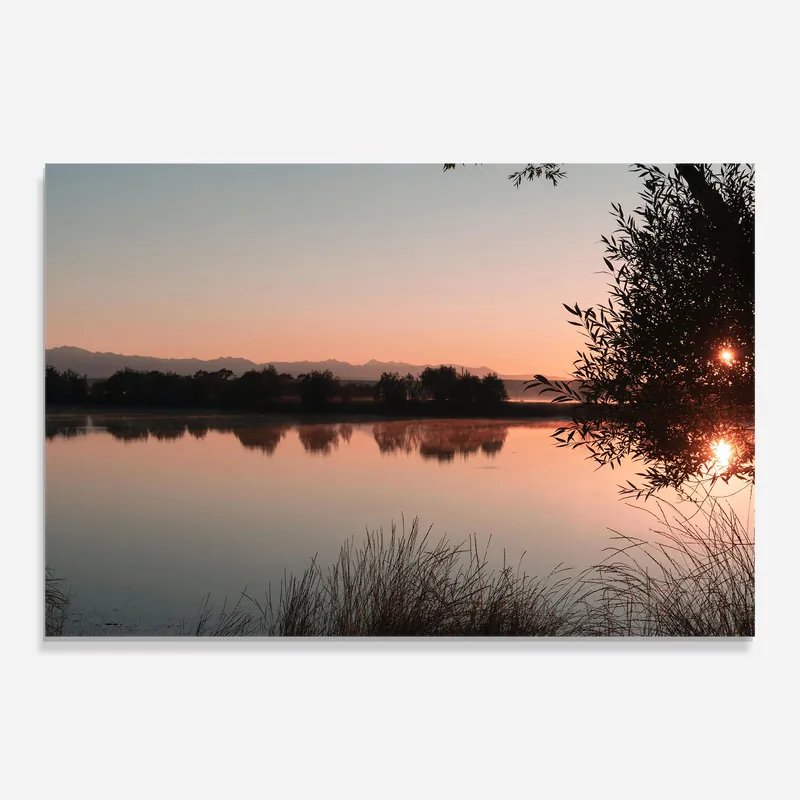 Zertifiziert Glasbild Sunrise Lake View