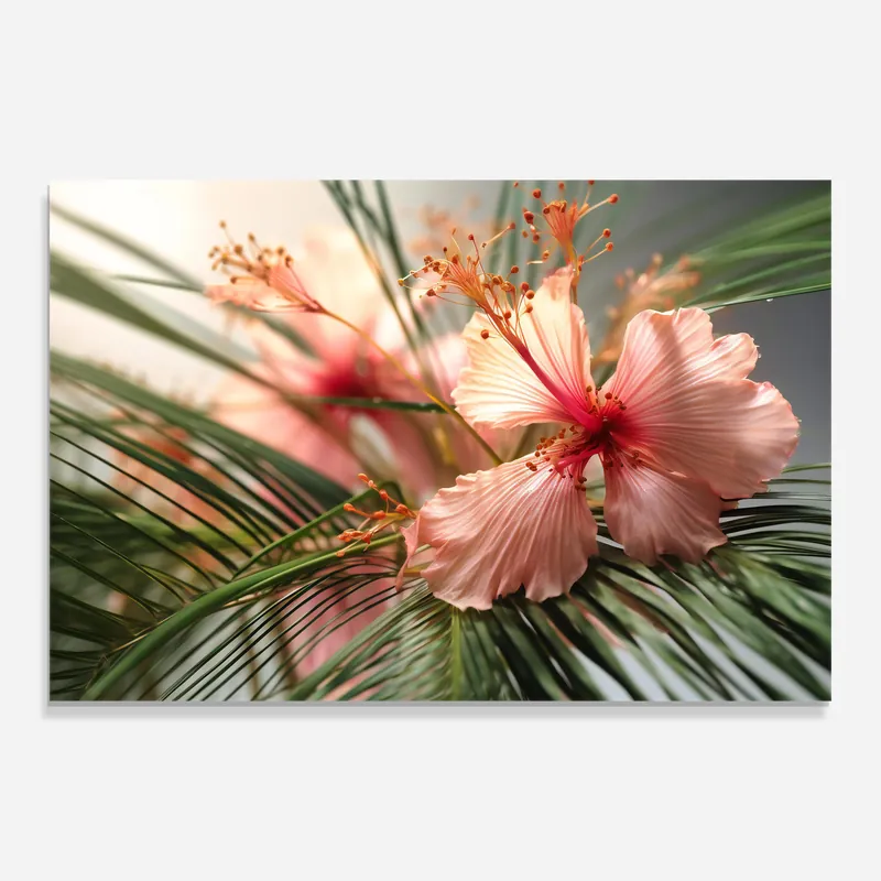 Abverkauf Glasbild Sunset Exotic Flower