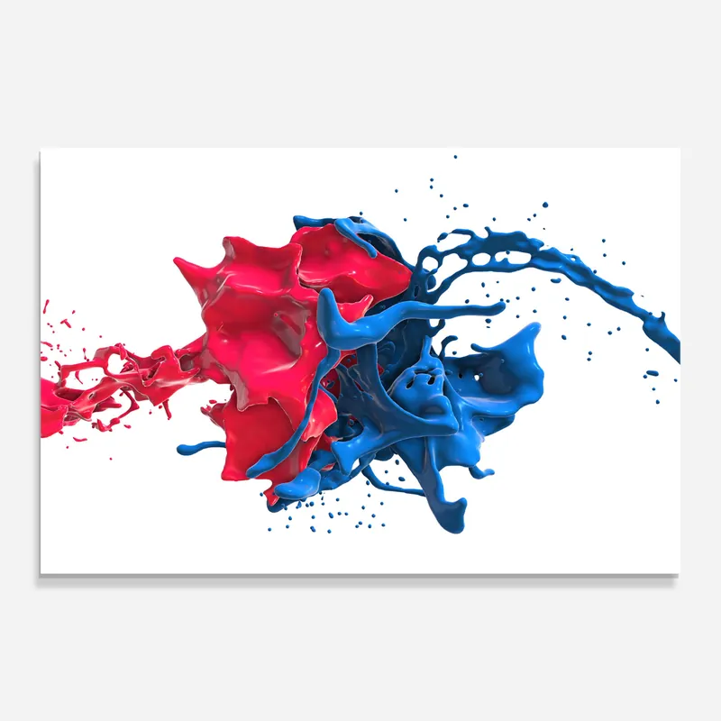Sofort Bestellen Glasbild Pink And Blue Splash