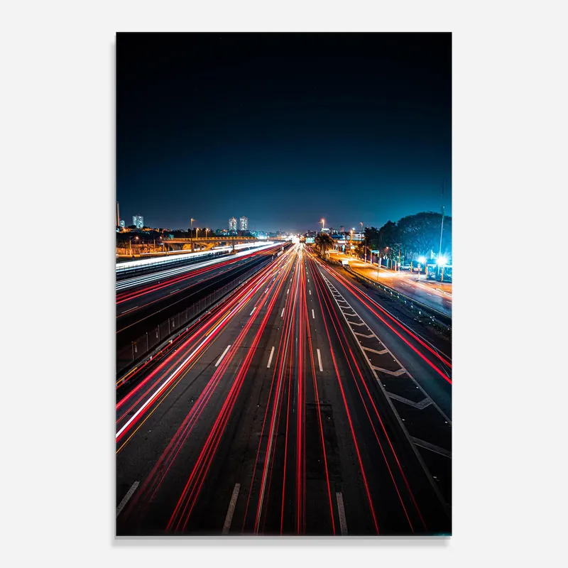 Aktuell Glasbild Red Car Lightgs