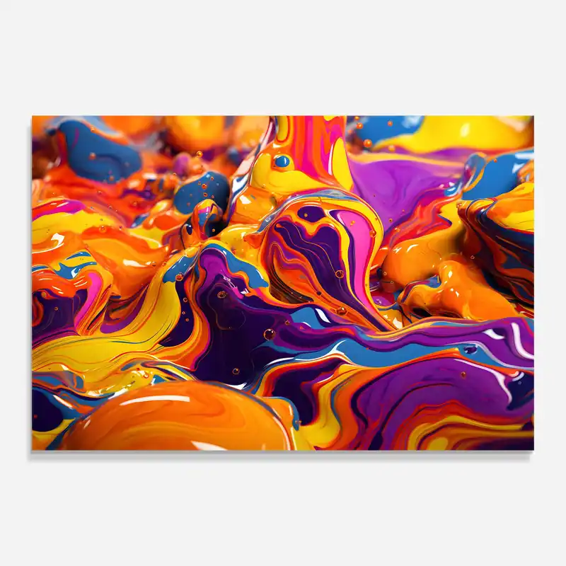 Glasbild Colorful Waves Highlight