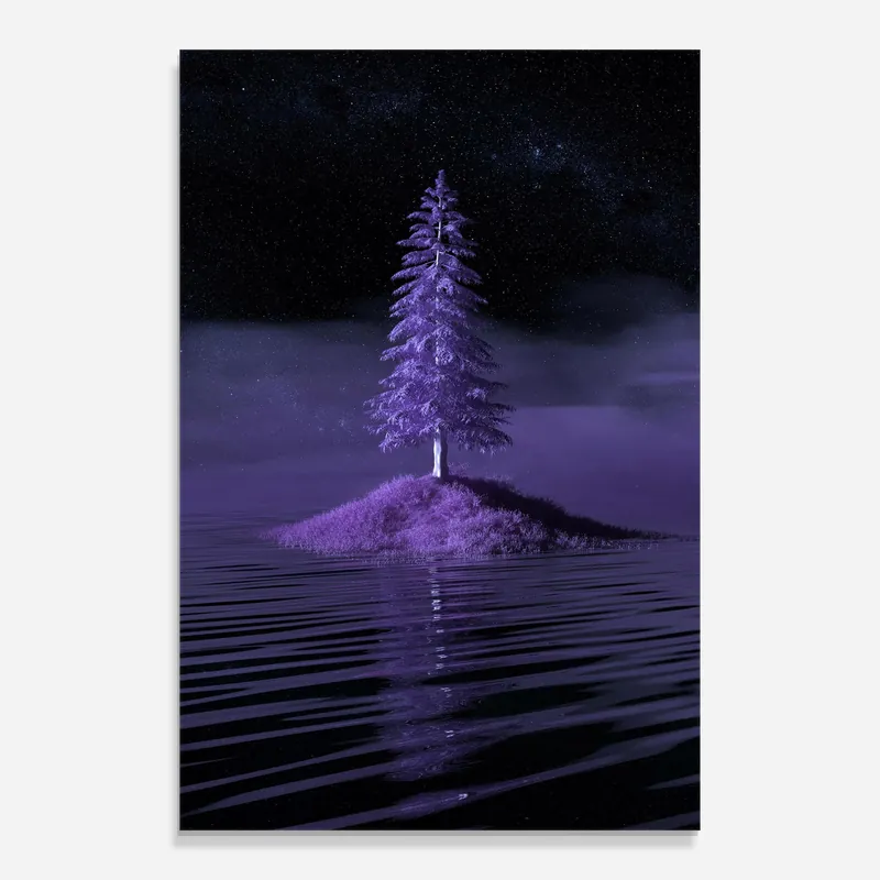 Nur Heute Glasbild Magenta Landscape
