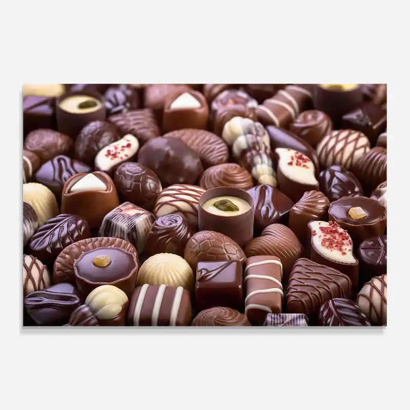 Garantierte Lieferung Glasbild Chocolate Candy Dessert
