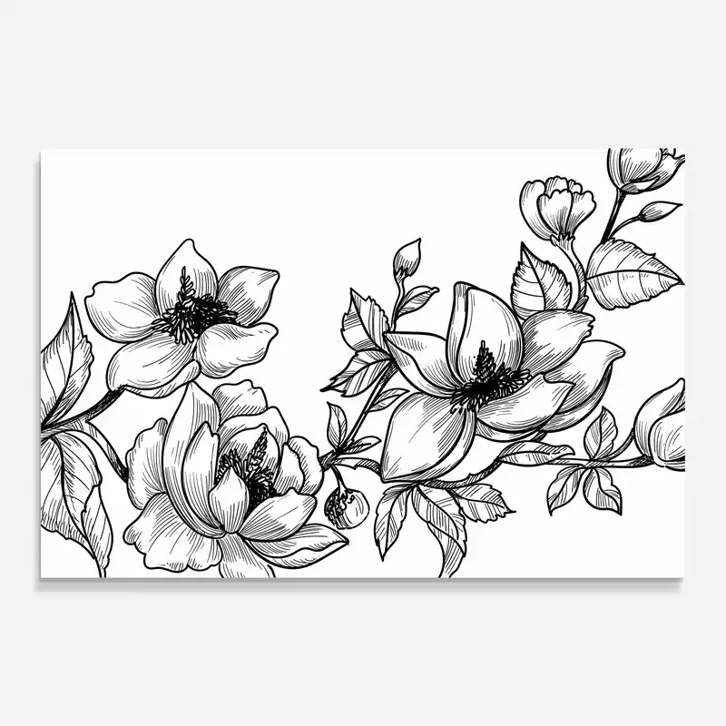 Glasbild Pretty Line Flower Sonderaktion