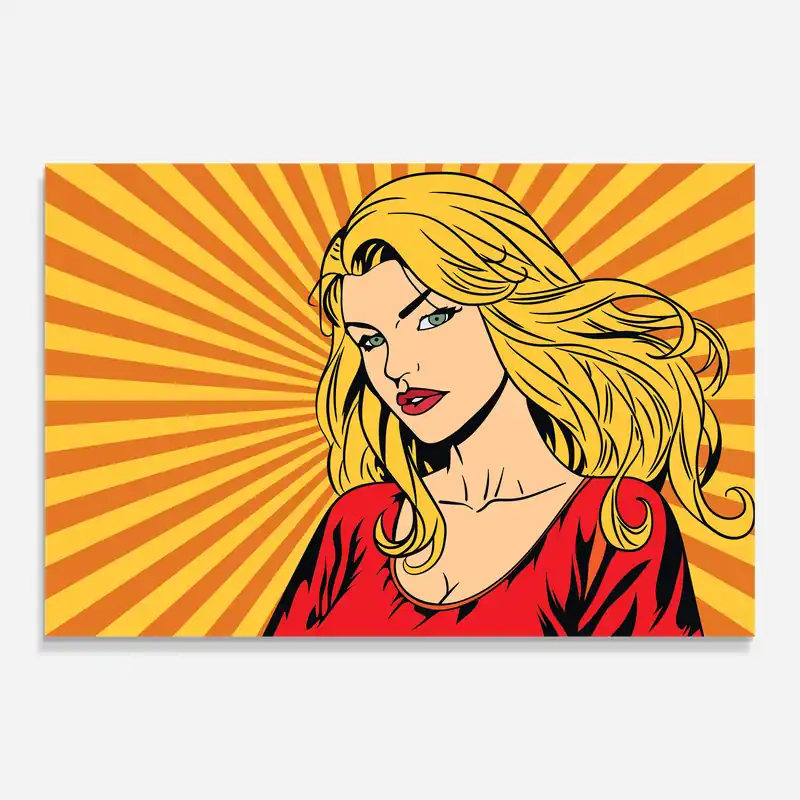 Saisonangebot Glasbild Sunset Pop Woman