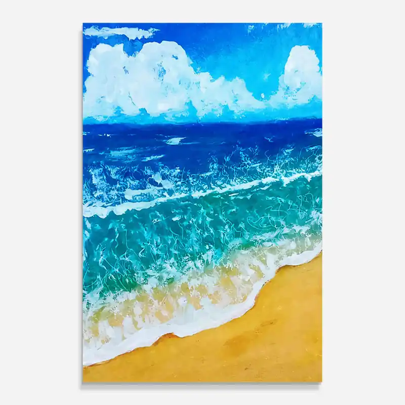 Abverkauf Glasbild Yellow Beach Painting