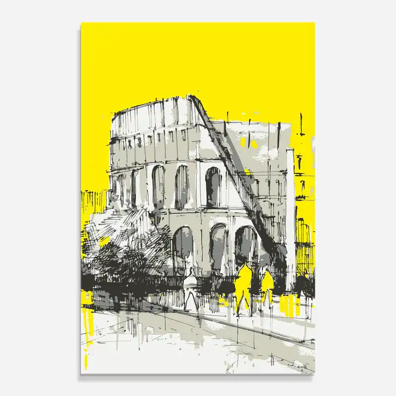 Glasbild Yellow Colosseum Meistverkauft