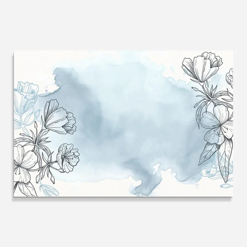 Aktuell Glasbild Grey Blue Line