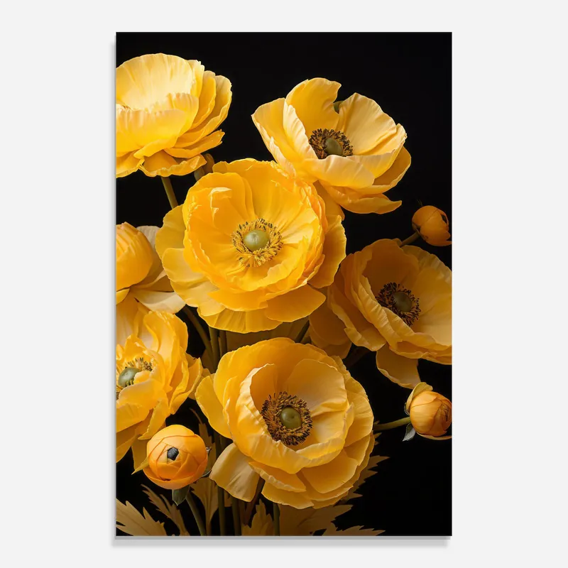 Markenprodukt Glasbild Yellow Poppy