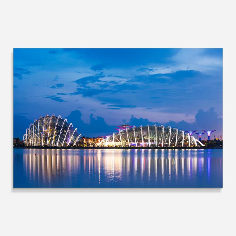Nur Heute Glasbild Singapore Blue Sunset