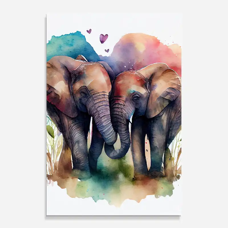 Abverkauf Glasbild Watercolor Love
