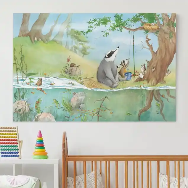 Jetzt Kaufen Wassili Waschbär - Ein Fahrstuhl für Elsa                               Leinwandbild – Canvas