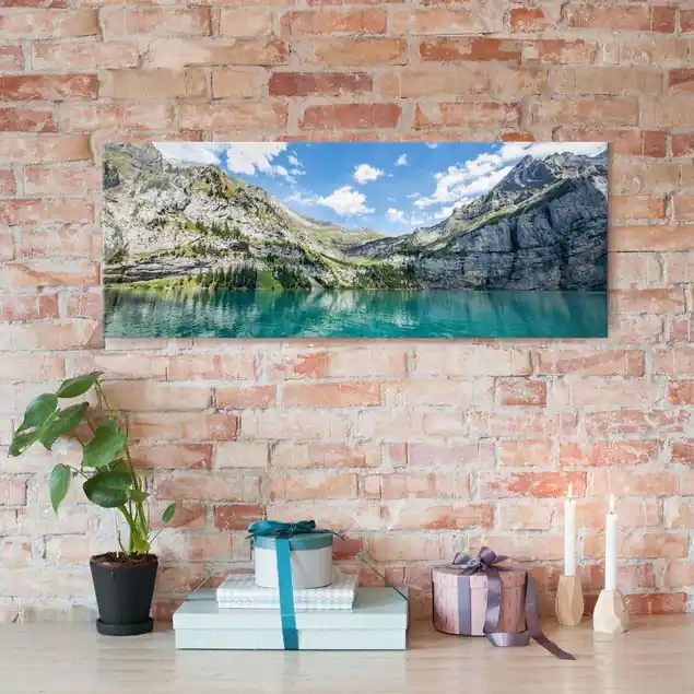 Traumhafter Bergsee Glasbild Direkt Vom Hersteller
