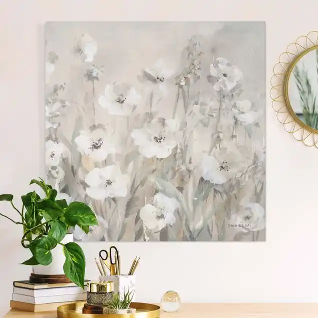 Weiße sommerliche Blumen Leinwandbild – Canvas Meistverkauft