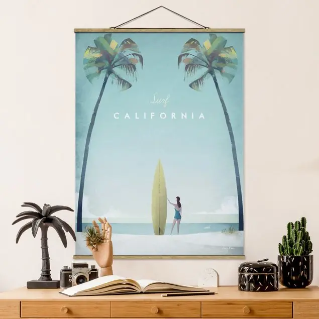 Meistverkauft Reiseposter - California Stoffbild - Hochformat