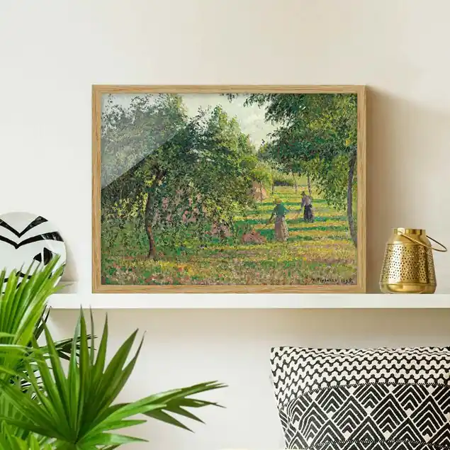 Camille Pissarro - Apfelbäume Bild mit Rahmen - Querformat Beliebt