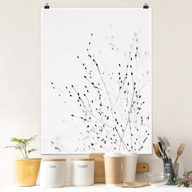 Zarte Gräser im Schatten Poster Saisonangebot