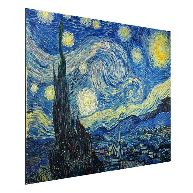 Vincent van Gogh - Sternennacht                               Alu-Dibond Bild - Querformat 4:3 Beliebt